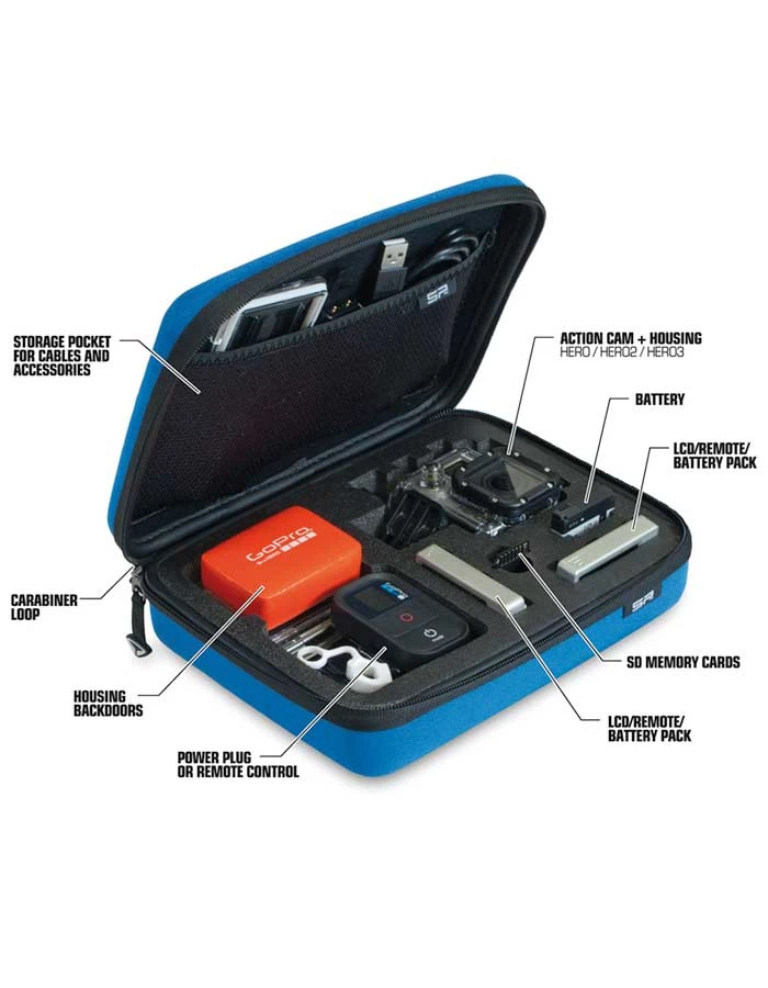 SP POV CASE SMALL FOR GOPRO 3.0 - BLUE - Image 3