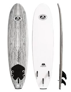 CBC FUN 7'0" CALIFORNIA BEAR SOFTBOARD WHITE WOOD