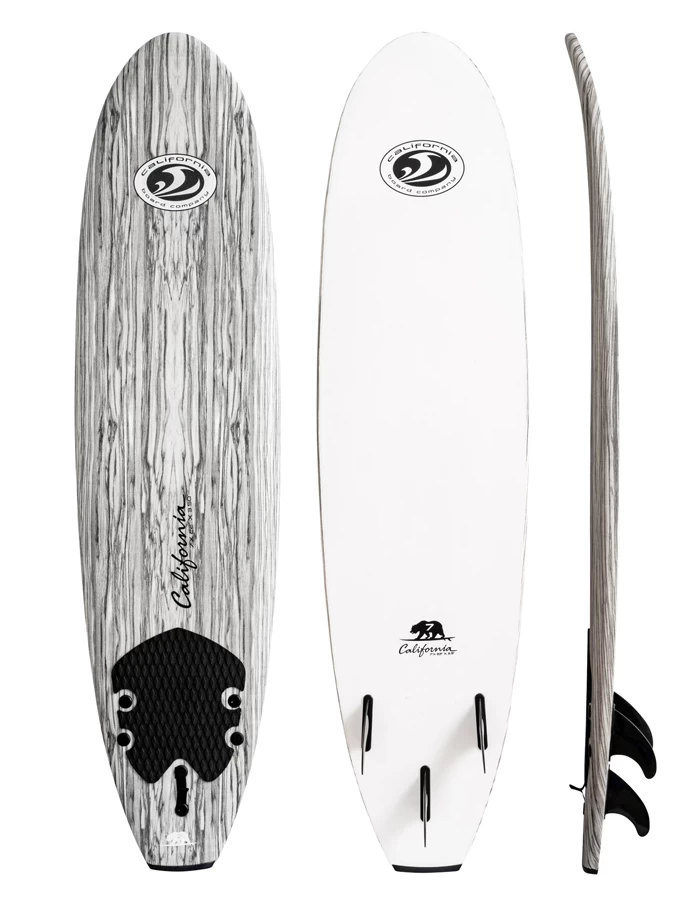 CBC FUN 7'0" CALIFORNIA BEAR SOFTBOARD WHITE WOOD