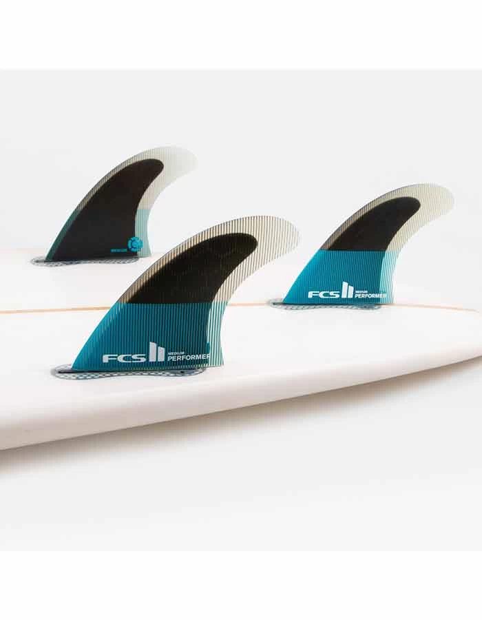FCS II PERFORMER PC TRI FIN SET TEAL/BLACK - Image 2