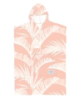 OCEAN & EARTH LADIES HOODED PONCHO MICROFIBRE ZIP PEACH