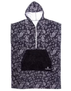 OCEAN & EARTH LADIES HOODED PONCHO ZIP BLACK