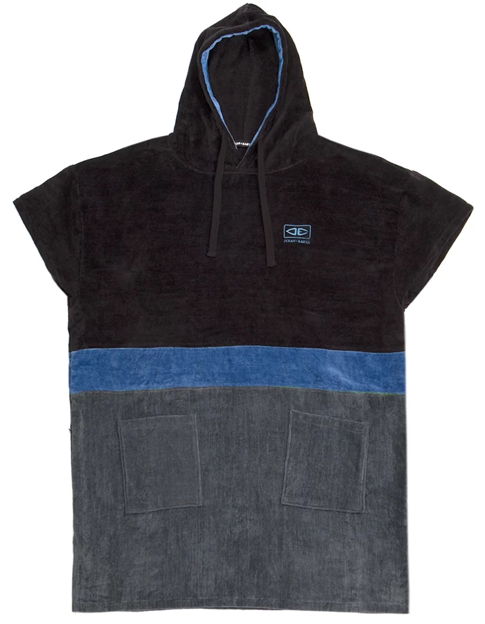 OCEAN & EARTH STRIKE HOODED PONCHO ADULT BLUE