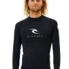 RIP CURL CORPS LONG SLEEVE UV TEE BLACK