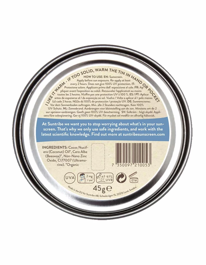 SUNTRIBE ALL NATURAL ZINC SUNSCREEN FACE & SPORT SPF30 | BLUE - Image 2