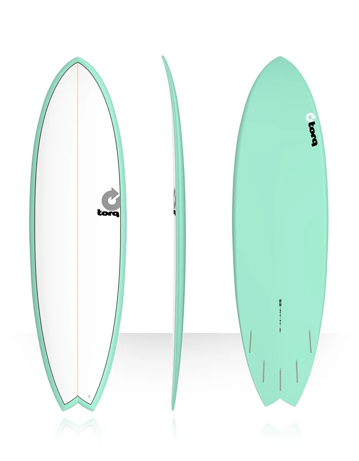 TORQ TET 6'6" FISH WHITE PINLINE SEAGREEN