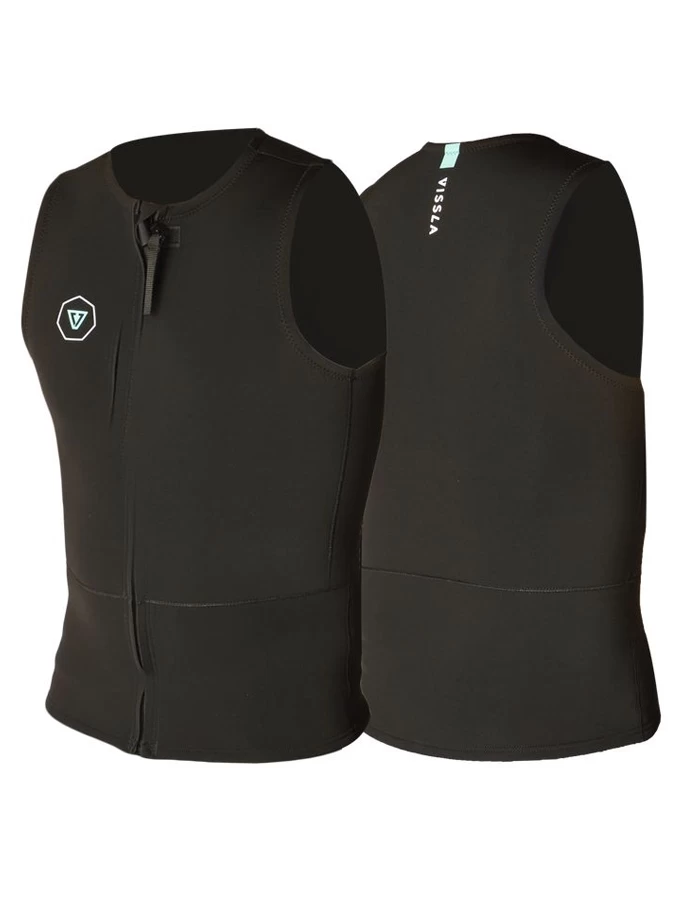 VISSLA FRONT ZIP VEST 2MM BLACK - Image 3