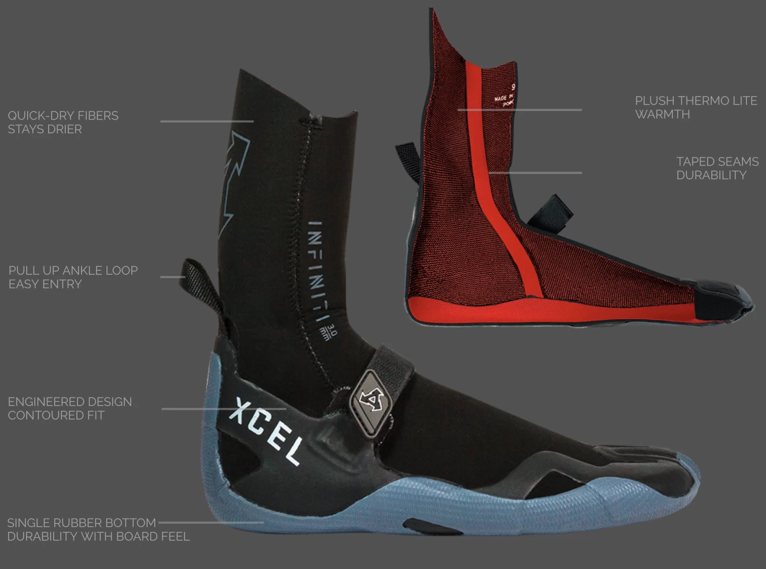 XCEL MEN'S INFINITI SPLIT TOE 5MM - Image 4